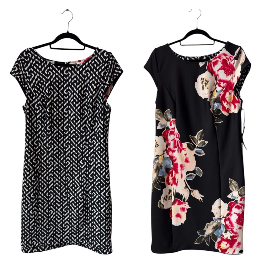 White House Black Market Reversible Cap Sleeve Scuba Dress